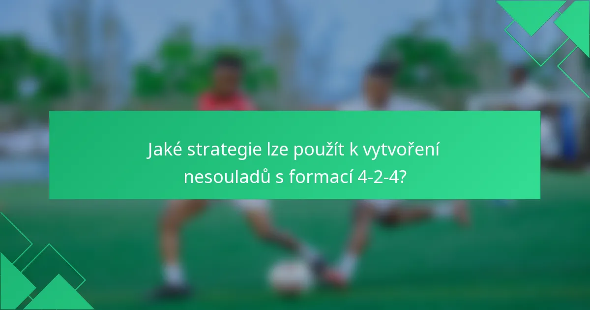 Jaké strategie lze použít k vytvoření nesouladů s formací 4-2-4?